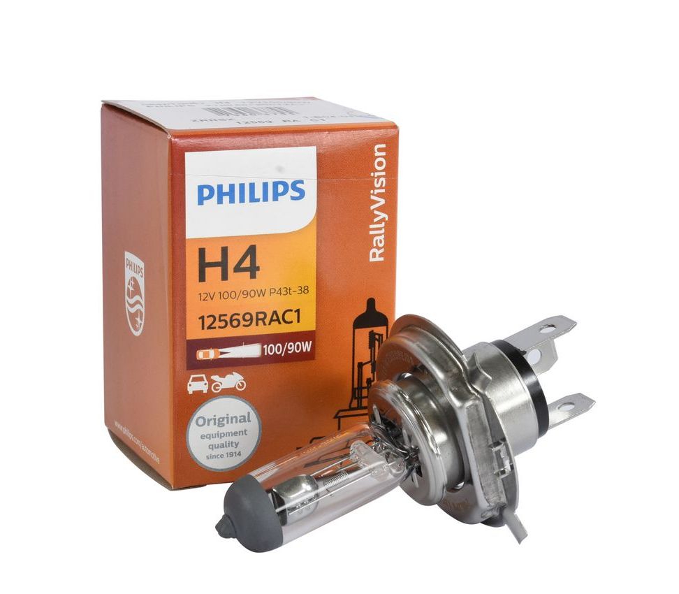 Автолампа галогенова 100/90W H4 12V 100/90W P43T-38 / RALLY - ПРИЗНАЧЕНА ДЛЯ ГОНОЧНИХ ТА РАЛІЙ PHILIPS (12569RAC1) Philips фото 2