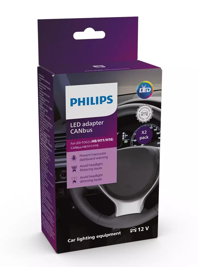 Система контролю LED ламп ОПІР (ОБМАНКА ШИНИ CANBUS) ДЛЯ ПІДКЛЮЧЕННЯ LED ЛАМП H8/H11/H16 -~ PHILIPS (18954X2) Philips фото 2
