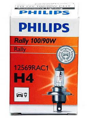 Автолампа галогенова 100/90W H4 24V 100/90W P43T-38 / RALLY - ДЛЯ ГОНОЧНИХ ТА РАЛІЙНИХ АВТОМОБ PHILIPS (24569RAC1) Philips фото 2