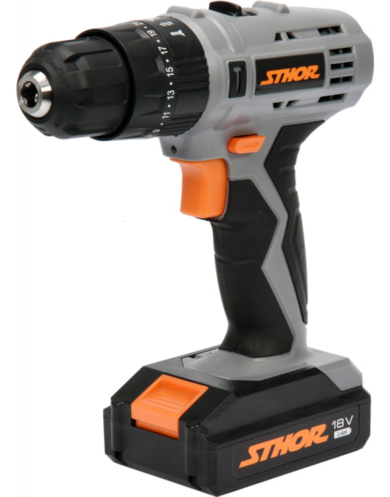 Акум. ударний дриль-шурупокрут, акумулятор 18 LI-ION, 1,3 А/год STHOR (78974) Sthor фото 2