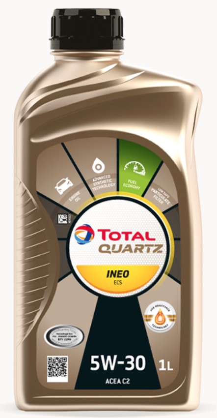 Олива моторна QUARTZ INEO ECS 5W-30 1 л QUARTZ INEO ECS 5W30 12X1L TOTAL (5W30 QI ECS 1L) Total фото 2