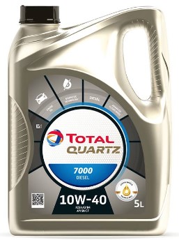 Олива моторна QUARTZ DIESEL 7000 10W-40 5 л QUARTZ D 7000 10W40 (SN) 3X5L TOTAL (10W40 Q 7000D 5L) Total фото 2