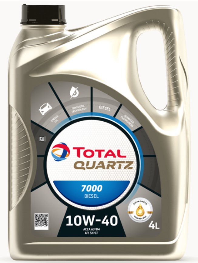 Олива моторна QUARTZ DIESEL 7000 10W-40 4 л QUARTZ D 7000 10W40 (SN) 3X4L TOTAL (10W40 Q 7000D 4L) Total фото 2