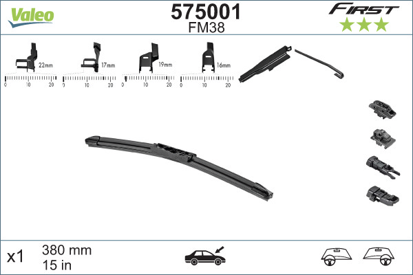 Щітка склоочисника (380мм) Audi A1 15- Valeo фото 9
