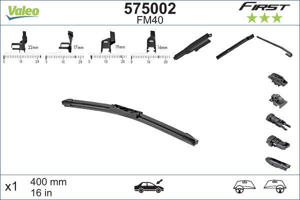Щітка склоочисника (400мм) Citroen Berlingo/Dacia Dokker/Fiat Doblo/VW Caddy 82- Valeo фото 11