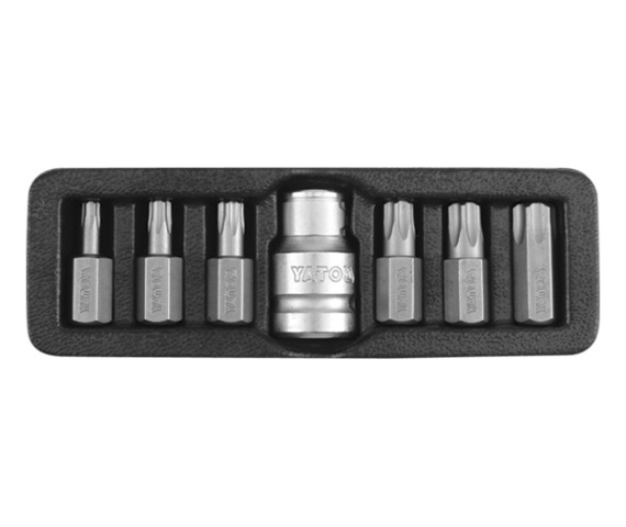 Набір біт TORX SECURITY з перехідником квадрат 1/2", 7 шт., Т25, YATO (YT-0416) Yato фото 2