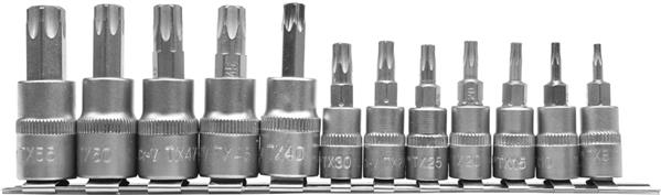 Набір торцевих головок 1/4"3/8" зі вставкою TORX 12 шт., розміри: YATO (YT-04331) Yato фото 2