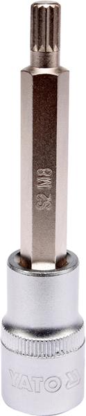 Торцева головка 1/2" зі вставкою SPLINE М8, довжина 100 мм YATO (YT-04352) Yato фото 2