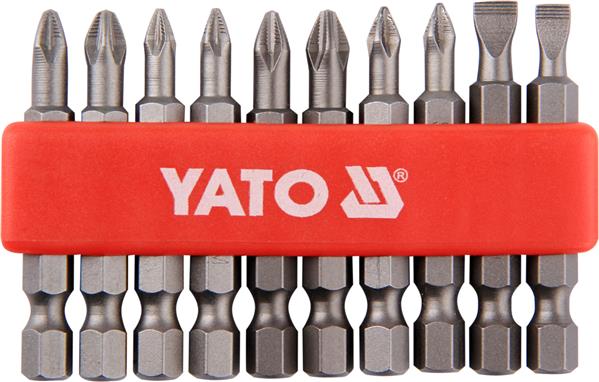 Набір біт 1/4" у касеті, довжина 50 мм, 10 шт., розміри — SL 5, 6 м YATO (YT-0483) Yato фото 2
