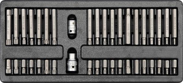 Набір біт у ложементі, перехідники 3/8", 1/2", 40 пр., розміри: YATO (YT-5538) Yato фото 2