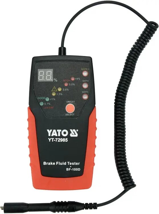 Тестер гальмівної рідини DOT3, DOT4, DOT5.1 з електронним дисплеєм YATO (YT-72985) Yato фото 2