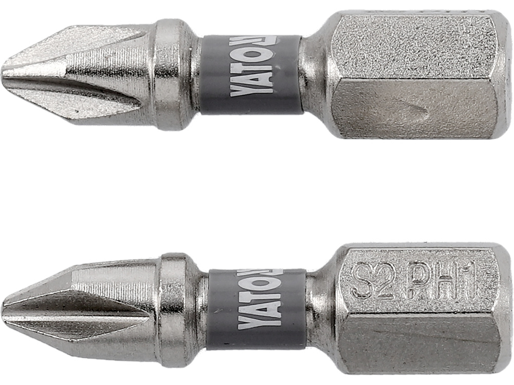 Біта 1/4"Х25 мм, PH1, 2ШТ, сталь S2; нікельована YATO (YT-78000) Yato фото 2