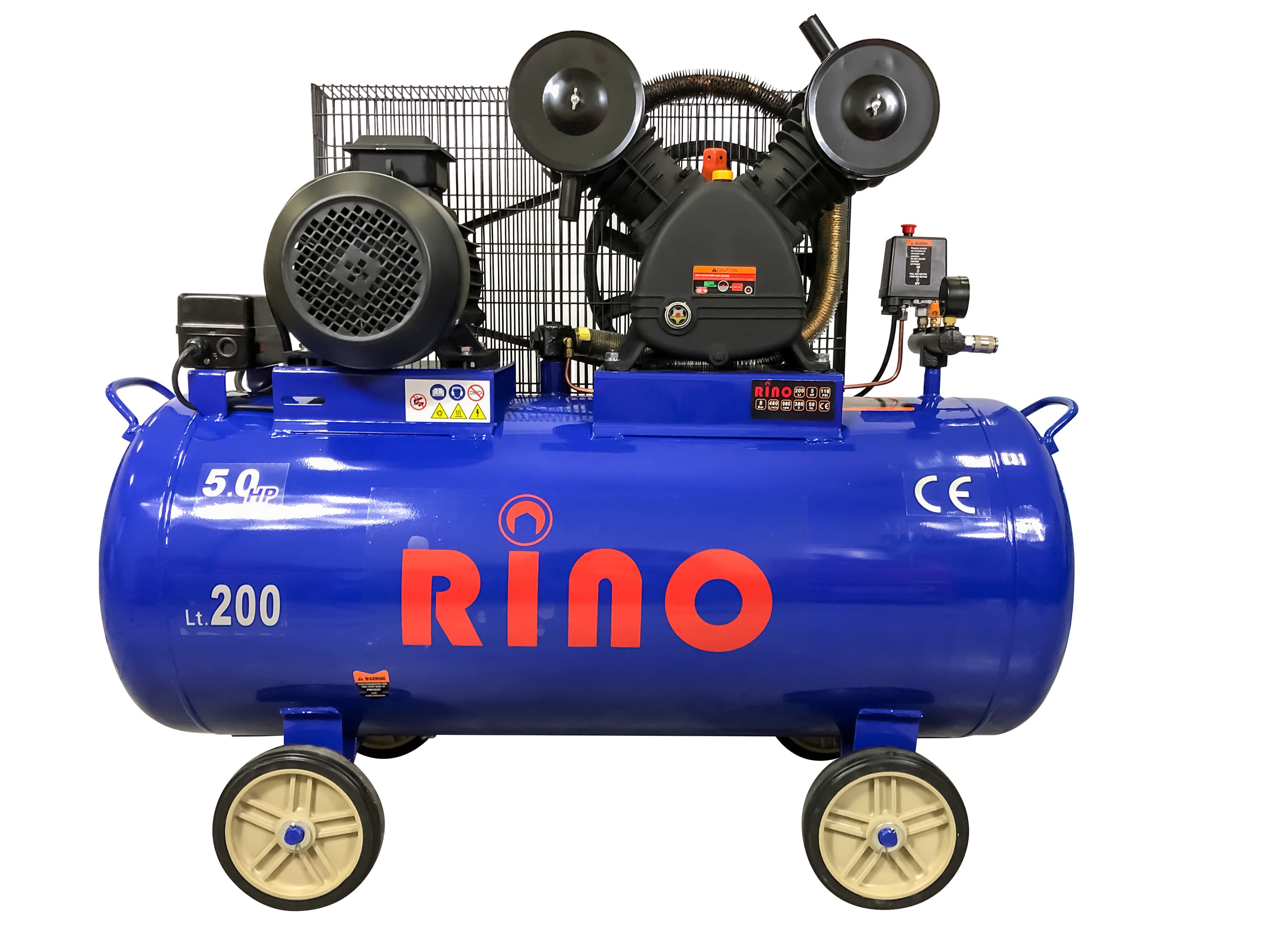 Компресор поршневий. 2 циліндри, ресивер 200 л, тиск 8 ба RINO (HM-V-0.48/200L) RINO фото 2