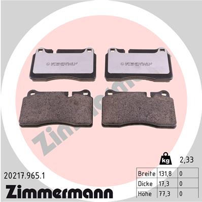 Колодки гальмівні дискові СЕРІЯ RD:Z LAND ROVER RANGE ROVER III (L322) 4.2 2002.03-2012.12 ZIMMERMANN (20217.965.1) Zimmermann фото 2