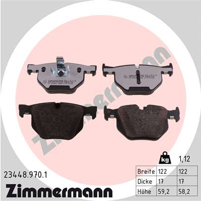 Колодки гальмівні дискові СЕРІЯ RD:Z BMW X5 (E70) 3.0 2006.02-2013.07 ZIMMERMANN (23448.970.1) Zimmermann фото 2