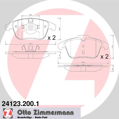 Колодки гальмівні дискові FORD MONDEO IV TURNIER (BA7) 1.6 2007.03-2015.01 ZIMMERMANN (24123.200.1) Zimmermann фото 2