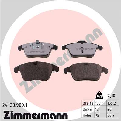 Колодки гальмівні дискові СЕРІЯ RD:Z FORD MONDEO IV TURNIER (BA7) 1.6 2007.03-2015.01 ZIMMERMANN (24123.900.1) Zimmermann фото 2