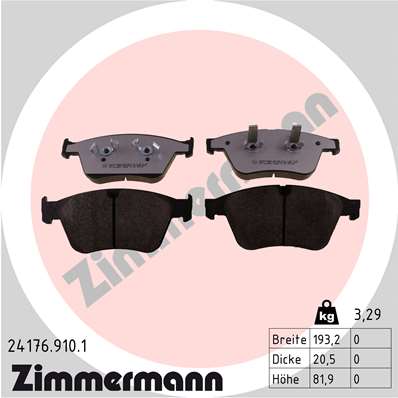 Колодки гальмівні дискові СЕРІЯ RD:Z MB M-CLASS (W164) 6.2 2005.02-2012.12 ZIMMERMANN (24176.910.1) Zimmermann фото 2