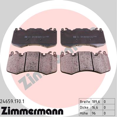 Колодки гальмівні дискові LAND ROVER RANGE ROVER IV (L405) 4.4 2012.08- ZIMMERMANN (24659.170.1) Zimmermann фото 2