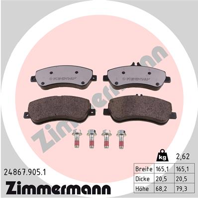 Колодки гальмівні дискові СЕРІЯ RD:Z MB GLK-CLASS (X204) 3.0 2008.06-2015.12 ZIMMERMANN (24867.905.1) Zimmermann фото 2