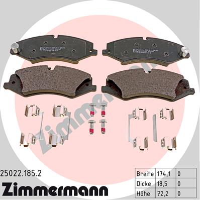 Колодки гальмівні дискові LAND ROVER RANGE ROVER SPORT I (L320) 3.6 2005.02-2013.03 ZIMMERMANN (25022.185.2) Zimmermann фото 2