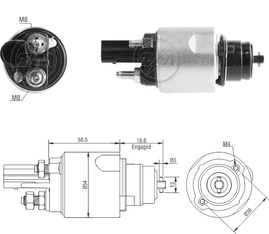 Реле втягувального стартера ZM3498 BR ZM фото 2