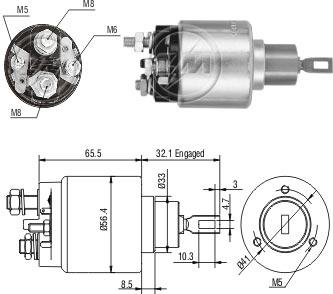 Реле втягувального стартера 136036 BR ZM (ZM475) ZM фото 2