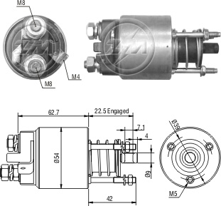 Реле втягувального стартера 232452 BR ZM (ZM5395) ZM фото 2