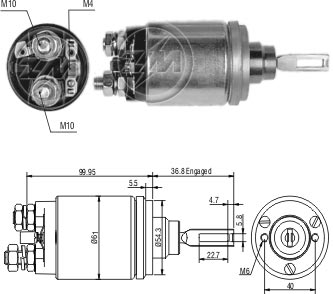 Реле втягувального стартера 130300 BR ZM (ZM541) ZM фото 2