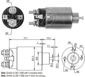 Реле втягувального стартера ZM5698 BR ZM фото 2