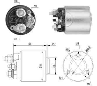 Реле втягувального стартера 136255 BR ZM (ZM591) ZM фото 2