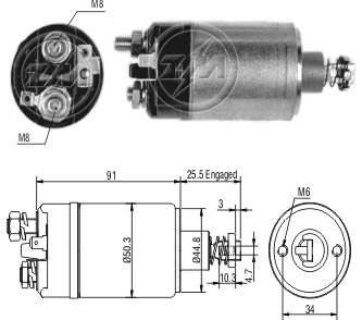 Реле втягувального стартера 135590 BR ZM (ZM626) ZM фото 2