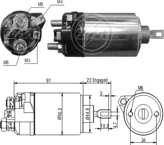 Реле втягувального стартера 133642 BR ZM (ZM628) ZM фото 2