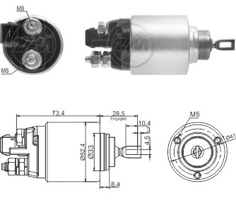 Реле втягувального стартера 235138 BR ZM (ZM7381) ZM фото 2
