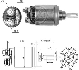 Реле втягувального стартера 133398 BR ZM (ZM741) ZM фото 2