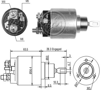 Реле втягувального стартера 136370 BR ZM (ZM779) ZM фото 2