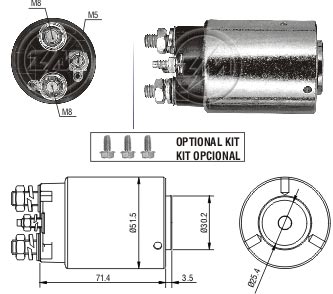 Реле втягувального стартера 132944 BR ZM (ZM861) ZM фото 2