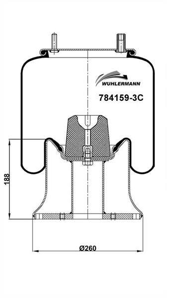 Пневморесори WU 784159-3C для SCANIA P,G,R,T - series P 440, R 440