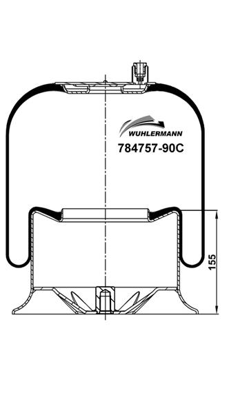 Пневморесори WU 784757-90C для MERCEDES-BENZ ATEGO 2 1323 LS, 1324 LS