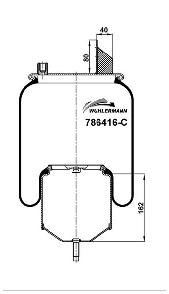 Пневморесори WU 786416-C для VOLVO FM 7 FM 7/290