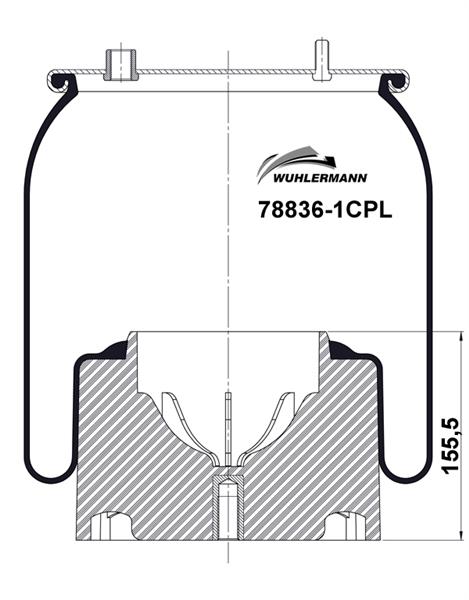 Пневморесори WU 78836-1CPL для DAF 75 CF FT 75 CF 290