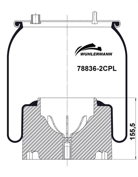 Пневморесори WU 78836-2CPL для DAF 75 CF FT 75 CF 290