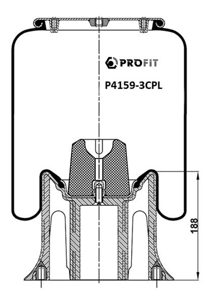 Пневморесори PR P4159-3CPL для SCANIA P,G,R,T - series P 440, R 440