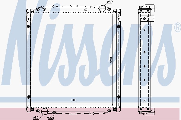 Радіатори NI 62876A для MAN L 2000 8.223 LAEC