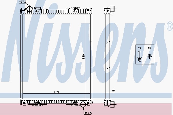 Радіатори NI 672590 для SCANIA P,G,R,T - series P 340, R 340
