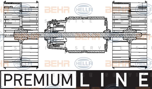 Мотори пічки HL 8EW 351 024-481 для MERCEDES-BENZ ACTROS MP2 / MP3 1850 AK, 1851 AK