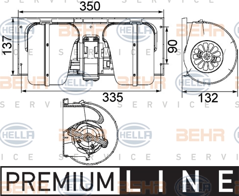 Мотори пічки HL 8EW 351 024-491 для DAF 85 CF FAT 85 CF 340