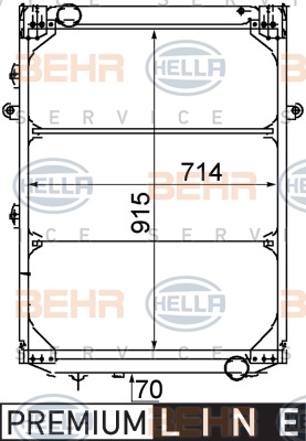 Радіатори HL 8MK 376 709-561 для MAN F 90 33.332 DFK