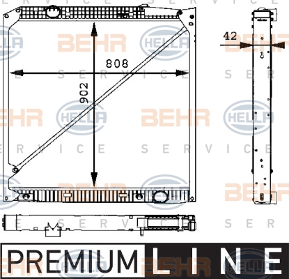 Радіатори HL 8MK 376 721-221 для MERCEDES-BENZ ACTROS MP2 / MP3 3240 K