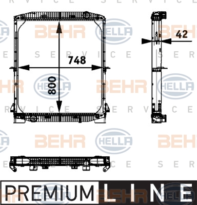 Радіатори HL 8MK 376 721-611 для IVECO EuroTrakker MP 190 E 35 W Cursor